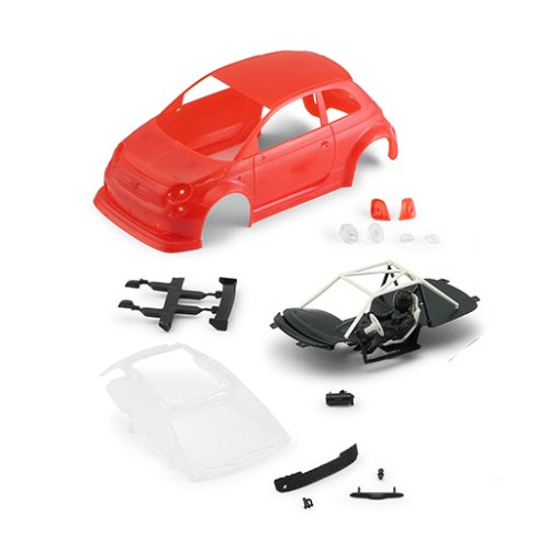 (image for) NSR 1363EVO-R Abarth 500 Body Kit, Unpainted Red