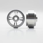 (image for) STAFFS183 Four Spoke Aluminum Wheels Silver 15.8 x 8.5mm (x2)