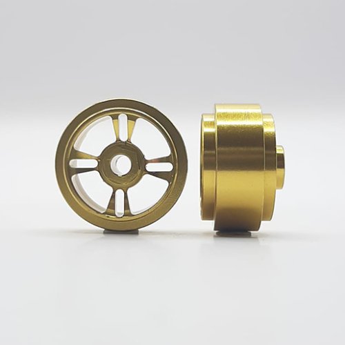 (image for) STAFFS185 Four Spoke Aluminum Wheels Gold 15.8 x 8.5mm (x2)