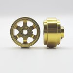 (image for) STAFFS192 Six Spoke Aluminum Wheels Gold 15.8 x 8.5mm (x2)