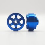 (image for) STAFFS194 Six Spoke Aluminum Wheels Blue 15.8 x 8.5mm (x2)