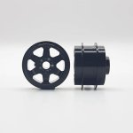 (image for) STAFFS201 Six Spoke Aluminum Air Wheels Black 15.8 x 10mm (x2)