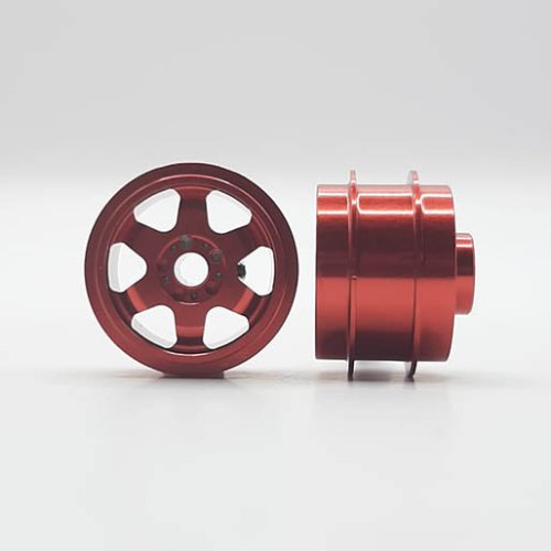 (image for) STAFFS203 Six Spoke Aluminum Air Wheels Red 15.8 x 10mm (x2)