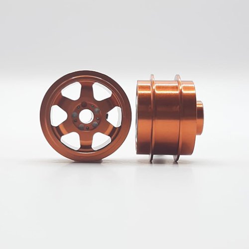 (image for) STAFFS206 Six Spoke Aluminum Air Wheels Orange 15.8 x 10mm (x2)