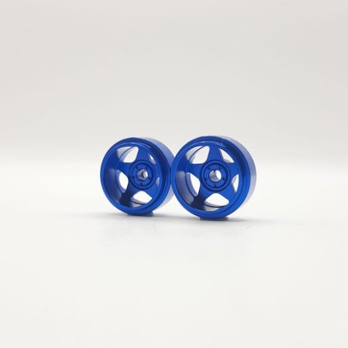 (image for) STAFFS274 Five Spoke Deep Dish Aluminum Wheel Blue 15.8 x 8.5mm (x2)