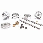 (image for) NSR 4212 Front & Rear Axle Kit with 17" wheels SW Scalextric/Fly