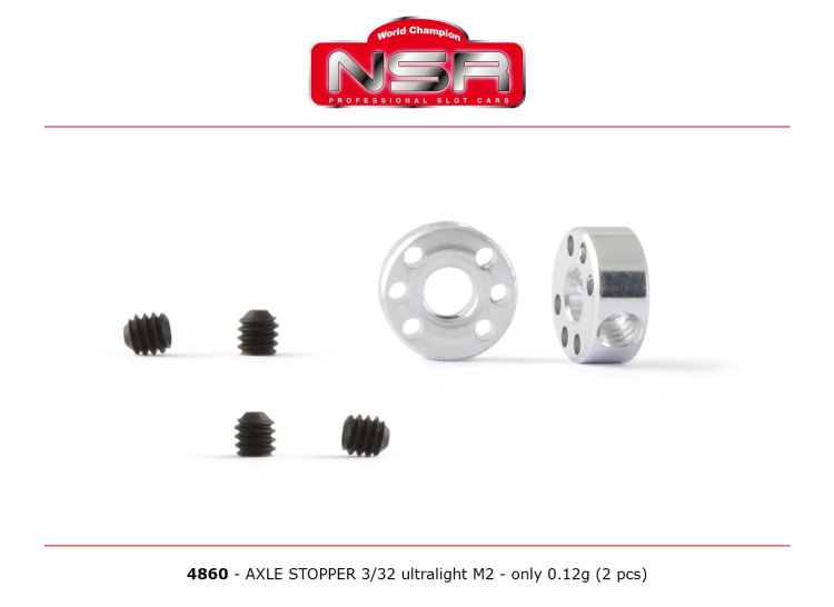 (image for) NSR 4860 3/32" Axle Stopper Ultralight M2, 0.12g. (x2)