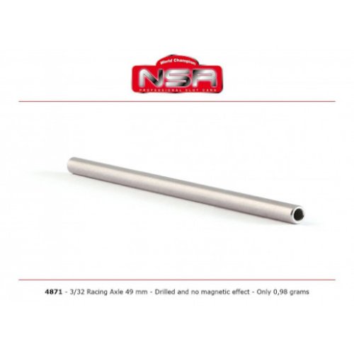 (image for) NSR 4871 3/32" Drilled Steel Axle 49mm, no magnetic effect