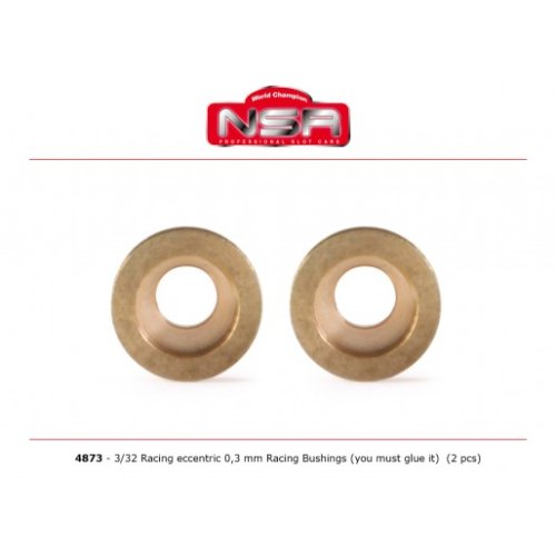 (image for) NSR 4873 3/32" Racing Eccentric Bushings 0.3 mm Autolubricant