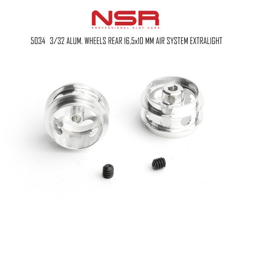 (image for) NSR 5034 3/32" Aluminum Rear Wheels 16.5x10mm Air Extralight (x2)