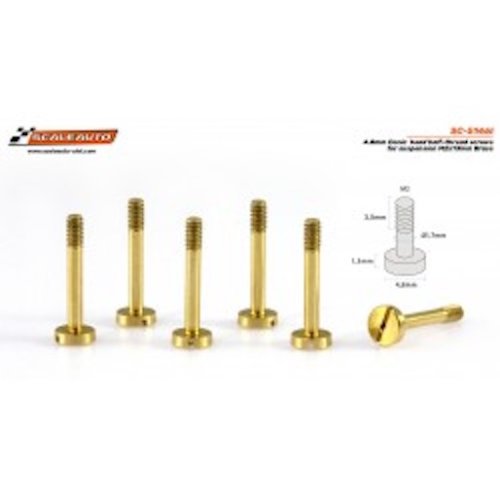 (image for) Scaleauto SC-5146I Brass Conic Head Half-threaded Screws 4.8mm for Suspension M2x13mm (x6)