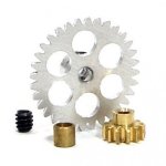 (image for) NSR 6704 3/32 32T Anglewinder Gear+12T Pinion+3mm Axle Spacer for Ninco