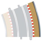 (image for) Scalextric C8238 R4 Curve Outer Borders 22.5 degrees, x4