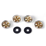 (image for) MR SlotCar MR7801 Wheel Inserts Mazda 787B Style with Brake Discs Gold (x4)