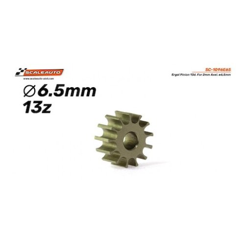 (image for) Scaleauto SC-1096E65 Ergal Pinion 13 tooth for 2mm motor shaft, ø6,5mm (x1)