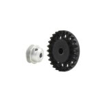 (image for) Scaleauto SC-1113R 27T Inline Nylon Crown Gear (x1) with M2.5 screw for 3/32" (2,38mm) axle ø14.8mm