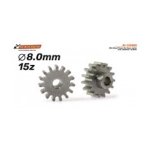 (image for) Scaleauto SC-1135B80 Steel Pinion 15 tooth for 2mm motor shaft, ø8,0mm x 2.5mm (x2)