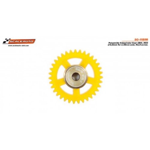 (image for) Scaleauto SC-1159R 28T ø16.5mm Sidewinder Spur Gear (x1) with M2.5 screw for 3/32" (2,38mm) axle