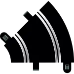 Scalextric C8202 R1 Curve 45 degrees, x2 (image for) Scalextric C8202 R1 Curve 45 degrees, x2