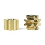 (image for) Slot.it SIPI08 Pinion, 8T, Inline, Ø5.5mm , Brass x2