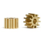 (image for) Slot.it SIPI6011o Pinion 11T, Anglewinder Ø6mm - internal Ø2.0mm, Brass x2