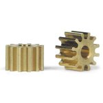 (image for) Slot.it SIPS12 Pinion, 12T, Sidewinder, Ø6.5mm - internal Ø2mm, Brass x2