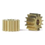 (image for) Slot.it SIPS13 Pinion, 13T, Sidewinder, Ø6.5mm - internal Ø2mm, Brass x2