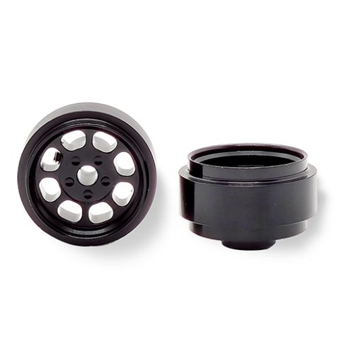 (image for) STAFFS78 Eight Spoke Aluminum Wheels Black 15.8 x 8.5mm (x2)