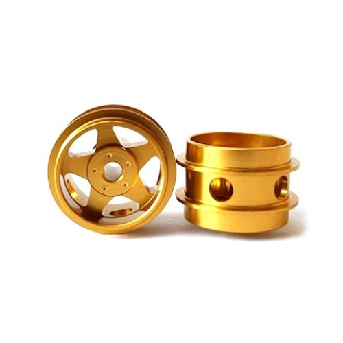 (image for) STAFFS05 Five Spoke Aluminum Air Wheels Gold 15.8 x 10mm (x2)