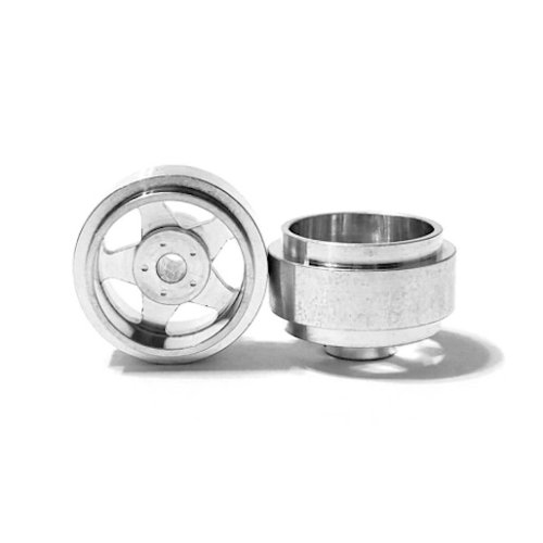 (image for) STAFFS12 Five Spoke Aluminum Wheels Silver 15.8 x 8.5mm (x2)