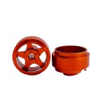 (image for) STAFFS129 Five Spoke Aluminum Wheels Orange 15.8 x 8.5mm (x2)