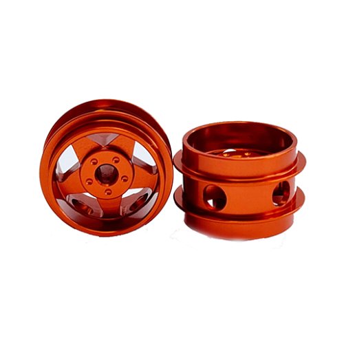 (image for) STAFFS130 Five Spoke Aluminum Air Wheels Orange 15.8 x 10mm (x2)