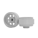 (image for) STAFFS166 Classic Deep Dish Aluminum Wheels White 15.8 x 8.5mm (x2)