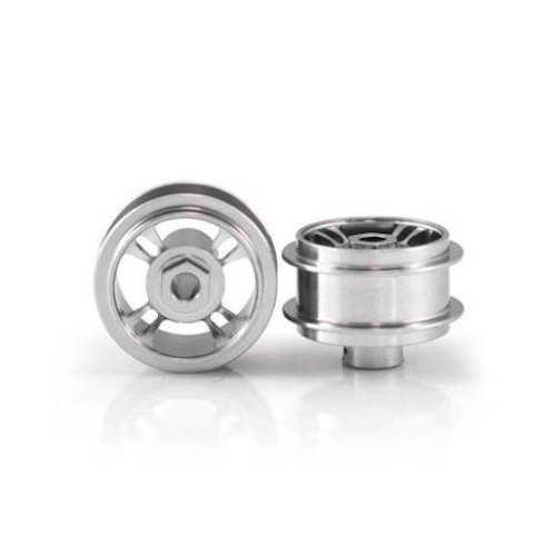 (image for) STAFFS44 Four Spoke Aluminum Air Wheels Silver 15.8 x 8.5mm (x2)