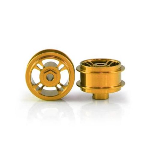 (image for) STAFFS46 Four Spoke Aluminum Air Wheels Gold 15.8 x 8.5mm (x2)