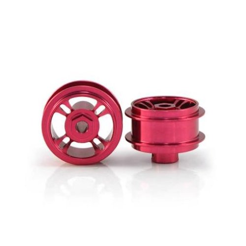 (image for) STAFFS48 Four Spoke Aluminum Air Wheels Red 15.8 x 8.5mm (x2)