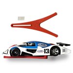 (image for) SlotInvasion STNDR-XL 1/32 Slot Car Display Stand - Extra Long Extra Long for Cars with Longer Wheel Bases, Red